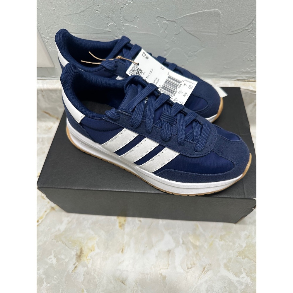 Adidas Run 70s 2.0 J Kids Navy White Casual Sneakers Shoes Size 4‎ US